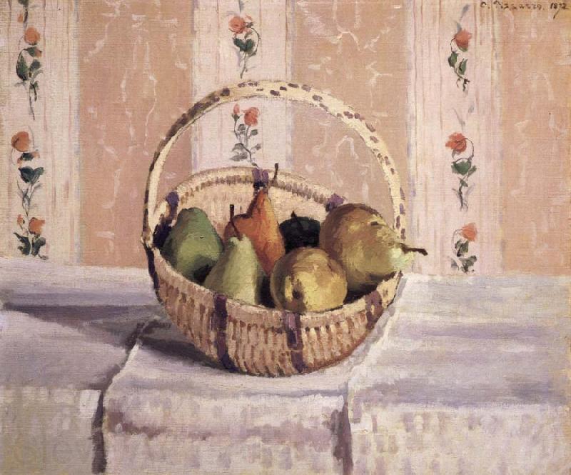 Camille Pissarro apples and pears in a round basket Spain oil painting art